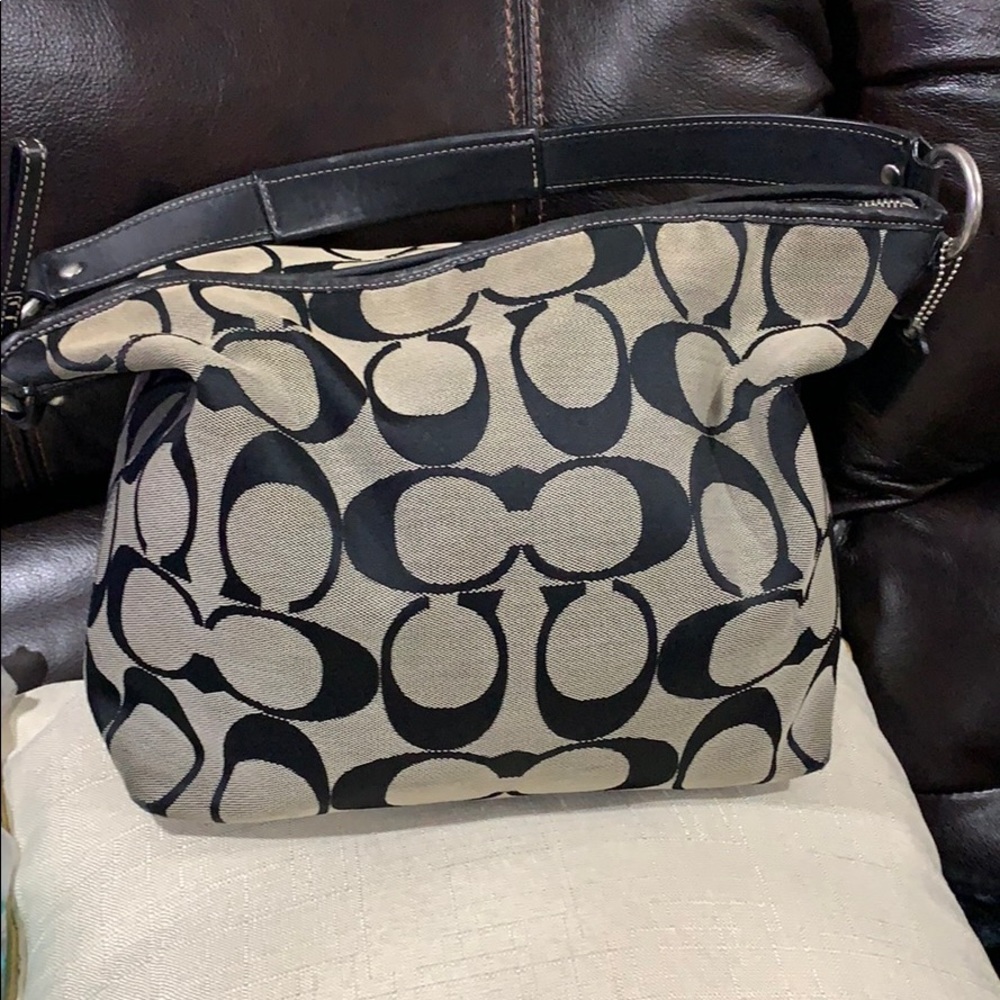 Black & grey Coach bag